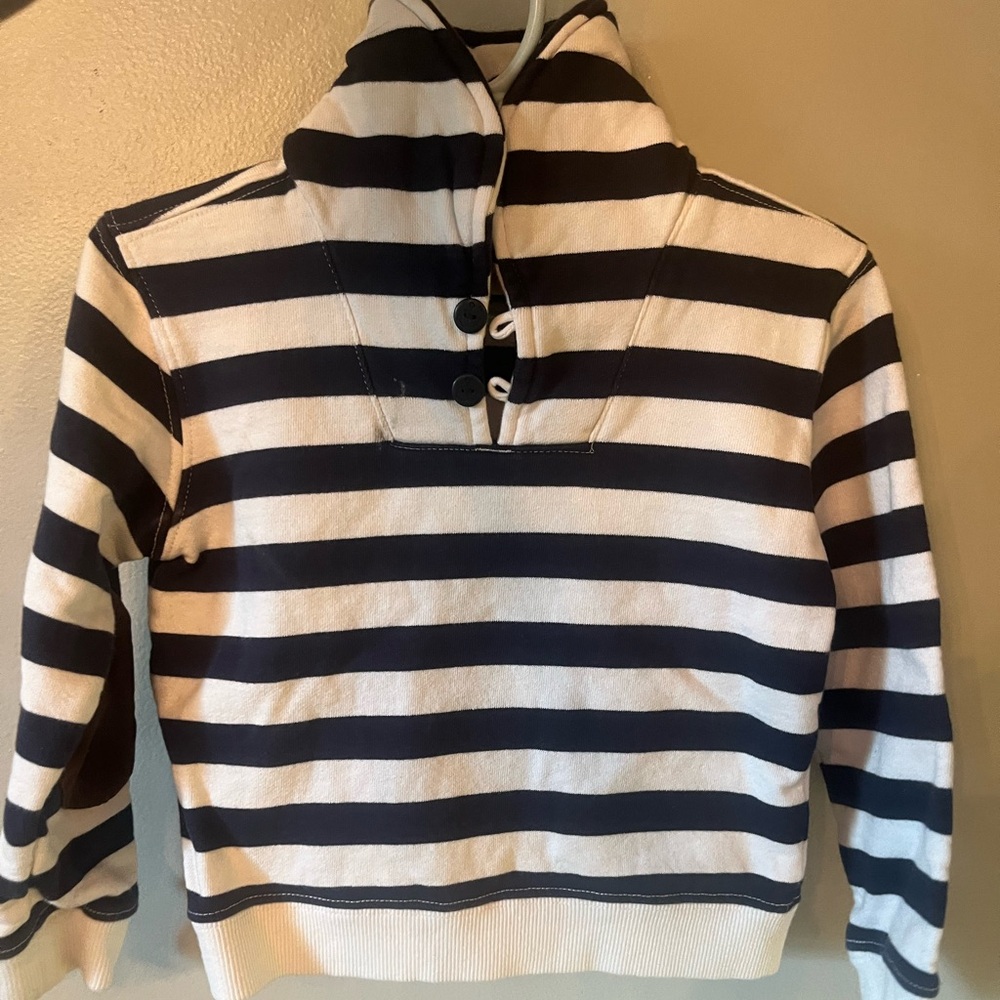 Boys size 2 T Janie and Jack striped nautical elbow patch collared sweatshirt